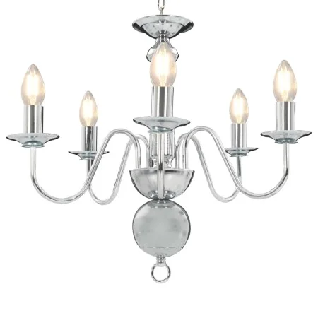 Silver chandelier with 5 E14 bulbs by vidaXL, chandeliers - Ref: Foro24-281616, Price: 78,82 €, Discount: %