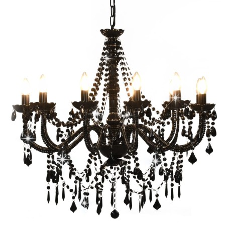 Black Beaded Chandelier 12 E14 Bulbs by vidaXL, chandeliers - Ref: Foro24-281609, Price: 181,72 €, Discount: %