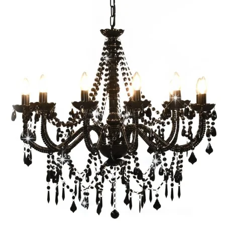 Black Beaded Chandelier 12 E14 Bulbs by vidaXL, chandeliers - Ref: Foro24-281609, Price: 188,86 €, Discount: %