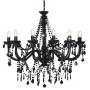 Schwarzer Perlen-Kronleuchter mit 12 E14-Glühbirnen von vidaXL, Kronleuchter - Ref: Foro24-281609, Preis: 181,72 €, Rabatt: %