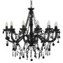 Schwarzer Perlen-Kronleuchter mit 12 E14-Glühbirnen von vidaXL, Kronleuchter - Ref: Foro24-281609, Preis: 181,72 €, Rabatt: %