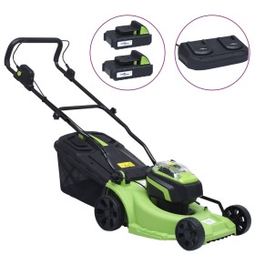 Cordless lawnmower with two 20V 2000 mAh Li-ion batteries by vidaXL, Push lawnmowers - Ref: Foro24-145791, Price: 281,11 €, D...
