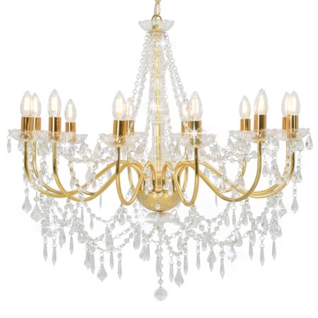 Kronleuchter mit goldenen Perlen, 12 E14-Glühbirnen von vidaXL, Kronleuchter - Ref: Foro24-281611, Preis: 229,82 €, Rabatt: %