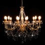 Chandelier with golden beads 12 E14 bulbs by vidaXL, chandeliers - Ref: Foro24-281611, Price: 216,54 €, Discount: %
