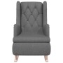 Sillón con patas mecedoras madera maciza caucho tela gris claro de vidaXL, Sillones - Ref: Foro24-329405, Precio: 202,75 €, D...