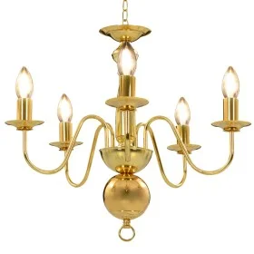 Golden chandelier with 5 E14 bulbs by vidaXL, chandeliers - Ref: Foro24-281617, Price: 100,76 €, Discount: %