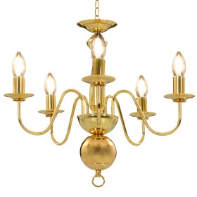 Lámpara de araña dorada con 5 bombillas E14 de vidaXL, Lámparas de araña - Ref: Foro24-281617, Precio: 91,90 €, Descuento: %