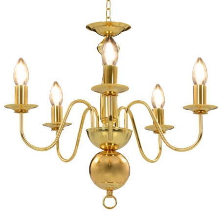 Goldener Kronleuchter mit 5 E14 Glühbirnen von vidaXL, Kronleuchter - Ref: Foro24-281617, Preis: 91,90 €, Rabatt: %
