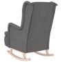 Sillón con patas mecedoras madera maciza caucho tela gris claro de vidaXL, Sillones - Ref: Foro24-329405, Precio: 202,75 €, D...