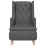 Sillón con patas mecedoras madera de caucho tela gris oscuro de vidaXL, Sillones - Ref: Foro24-329406, Precio: 221,30 €