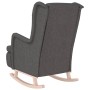 Sillón con patas mecedoras madera de caucho tela gris oscuro de vidaXL, Sillones - Ref: Foro24-329406, Precio: 221,30 €