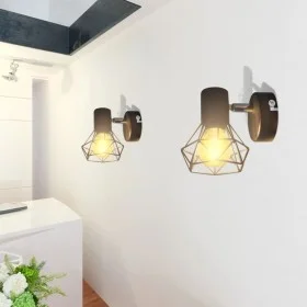Industrial style LED filament bulb wall lights 2 units black by vidaXL, Wall sconces - Ref: Foro24-242265, Price: 26,08 €, Di...