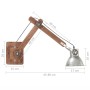 Lámpara de pared redonda estilo industrial plateada E27 de vidaXL, Apliques de pared - Ref: Foro24-320575, Precio: 56,19 €
