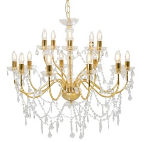 Chandelier with 2 layers gold 15 E14 bulbs by vidaXL, chandeliers - Ref: Foro24-281613, Price: 296,67 €, Discount: %