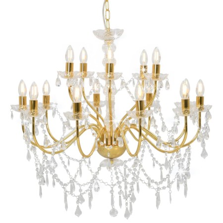 Chandelier with 2 layers gold 15 E14 bulbs by vidaXL, chandeliers - Ref: Foro24-281613, Price: 297,48 €, Discount: %
