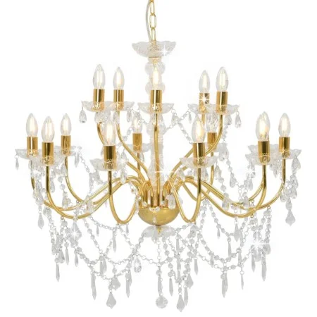 Chandelier with 2 layers gold 15 E14 bulbs by vidaXL, chandeliers - Ref: Foro24-281613, Price: 294,47 €, Discount: %
