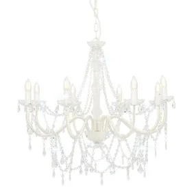 Chandelier with beads white 8 E14 bulbs by vidaXL, chandeliers - Ref: Foro24-281604, Price: 176,73 €, Discount: %