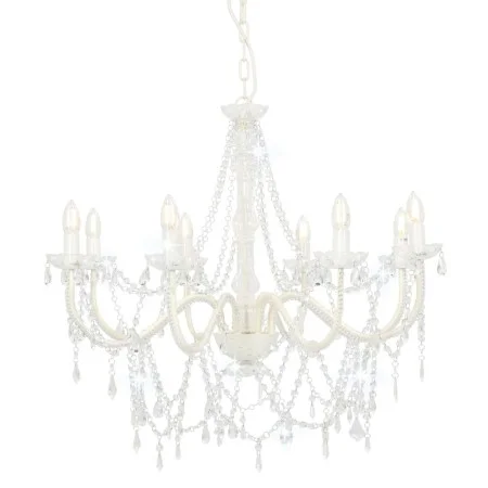 Chandelier with beads white 8 E14 bulbs by vidaXL, chandeliers - Ref: Foro24-281604, Price: 176,73 €, Discount: %