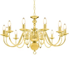 Goldener Kronleuchter mit 12 E14-Glühbirnen von vidaXL, Kronleuchter - Ref: Foro24-281623, Preis: 172,20 €, Rabatt: %