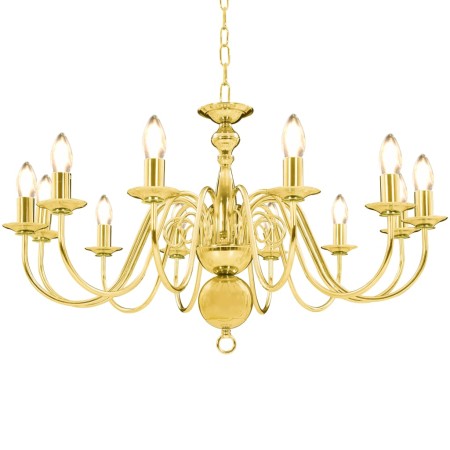 Golden chandelier with 12 E14 bulbs by vidaXL, chandeliers - Ref: Foro24-281623, Price: 172,20 €, Discount: %