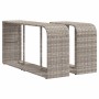 Set de sofás de jardín 11 pzas y cojines ratán sintético gris