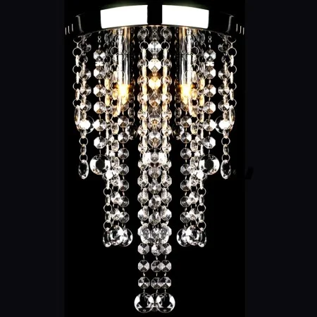White hanging metal lamp with crystal decorations by vidaXL, chandeliers - Ref: Foro24-241382, Price: 35,49 €, Discount: %