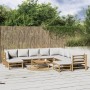 11-teiliges Gartenmöbelset aus Bambus mit hellgrauen Kissen von vidaXL, Gartensets - Ref: Foro24-3155097, Preis: 1,00 €, Raba...