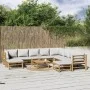 Set de muebles de jardín 11 piezas bambú y cojines gris claro by vidaXL, Garden sets - Ref: Foro24-3155097, Price: 1,00 €, Di...