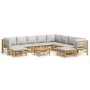 Set de muebles de jardín 11 piezas bambú y cojines gris claro by vidaXL, Garden sets - Ref: Foro24-3155097, Price: 1,00 €, Di...