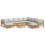 Set de muebles de jardín 11 piezas bambú y cojines gris claro by vidaXL, Garden sets - Ref: Foro24-3155097, Price: 1,00 €, Di...