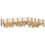 11-teiliges Gartenmöbelset aus Bambus mit hellgrauen Kissen von vidaXL, Gartensets - Ref: Foro24-3155097, Preis: 1,00 €, Raba...