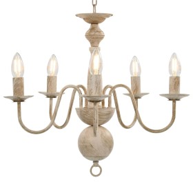 Antiker weißer Kronleuchter mit 5 x E14-Glühbirnen von vidaXL, Kronleuchter - Ref: Foro24-281614, Preis: 72,65 €, Rabatt: %