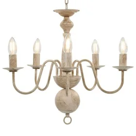 Antique white chandelier 5 x E14 bulbs by vidaXL, chandeliers - Ref: Foro24-281614, Price: 77,77 €, Discount: %