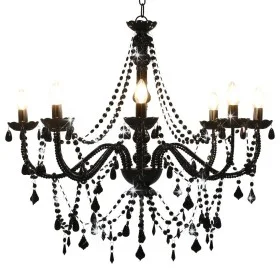 Schwarzer Perlen-Kronleuchter mit 8 E14-Glühbirnen von vidaXL, Kronleuchter - Ref: Foro24-281605, Preis: 166,06 €, Rabatt: %