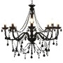 Schwarzer Perlen-Kronleuchter mit 8 E14-Glühbirnen von vidaXL, Kronleuchter - Ref: Foro24-281605, Preis: 177,72 €, Rabatt: %