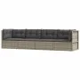 4-teiliges Gartenmöbel-Set und graue synthetische Rattankissen von vidaXL, Gartensets - Ref: Foro24-319611, Preis: 360,30 €, ...