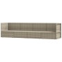 Set de muebles de jardín 4 pzas y cojines ratán sintético gris