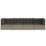 4-teiliges Gartenmöbel-Set und graue synthetische Rattankissen von vidaXL, Gartensets - Ref: Foro24-319611, Preis: 360,30 €, ...