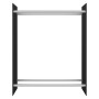 Leñero de vidrio templado negro 80x35x100 cm