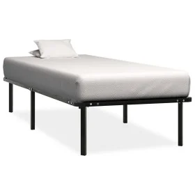 Black metal bed frame 90x200 cm by vidaXL, Beds and slatted bases - Ref: Foro24-284678, Price: 97,43 €, Discount: %