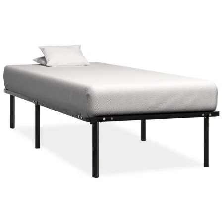 Estructura de cama de metal negro 90x200 cm de vidaXL, Camas y somieres - Ref: Foro24-284678, Precio: 99,43 €, Descuento: %