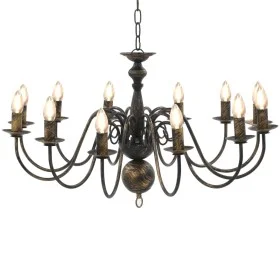 Antiker schwarzer Kronleuchter mit 12 E14-Glühbirnen von vidaXL, Kronleuchter - Ref: Foro24-281621, Preis: 159,18 €, Rabatt: %