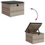 Set muebles jardín 9 pzas y cojines ratán sintético gris claro