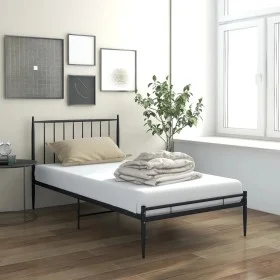 Schwarzer Metallbettrahmen 90x200 cm von vidaXL, Betten und Lattenroste - Ref: Foro24-325009, Preis: 106,58 €, Rabatt: %