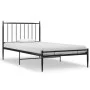 Schwarzer Metallbettrahmen 90x200 cm von vidaXL, Betten und Lattenroste - Ref: Foro24-325009, Preis: 113,45 €, Rabatt: %