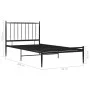 Schwarzer Metallbettrahmen 90x200 cm von vidaXL, Betten und Lattenroste - Ref: Foro24-325009, Preis: 113,45 €, Rabatt: %