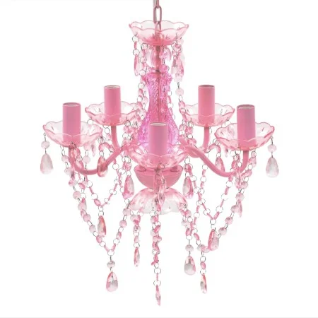 Kristall Kronleuchter 5 Glühbirnen rosa von vidaXL, Kronleuchter - Ref: Foro24-240310, Preis: 58,14 €, Rabatt: %