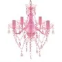 Crystal chandelier lamp with 5 pink light bulbs by vidaXL, chandeliers - Ref: Foro24-240310, Price: 58,14 €, Discount: %