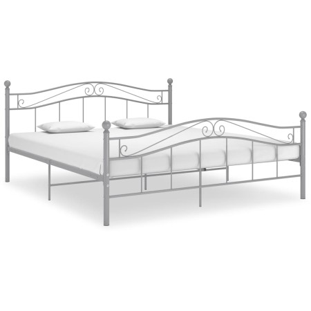 Estructura de cama de metal gris 140x200 cm de vidaXL, Camas y somieres - Ref: Foro24-324999, Precio: 123,65 €, Descuento: %