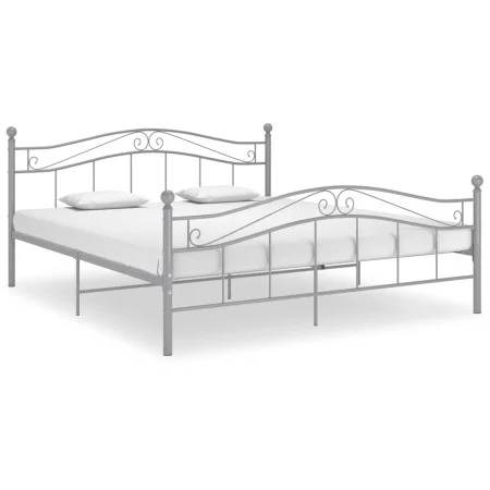 Gray metal bed frame 140x200 cm by vidaXL, Beds and slatted bases - Ref: Foro24-324999, Price: 132,97 €, Discount: %